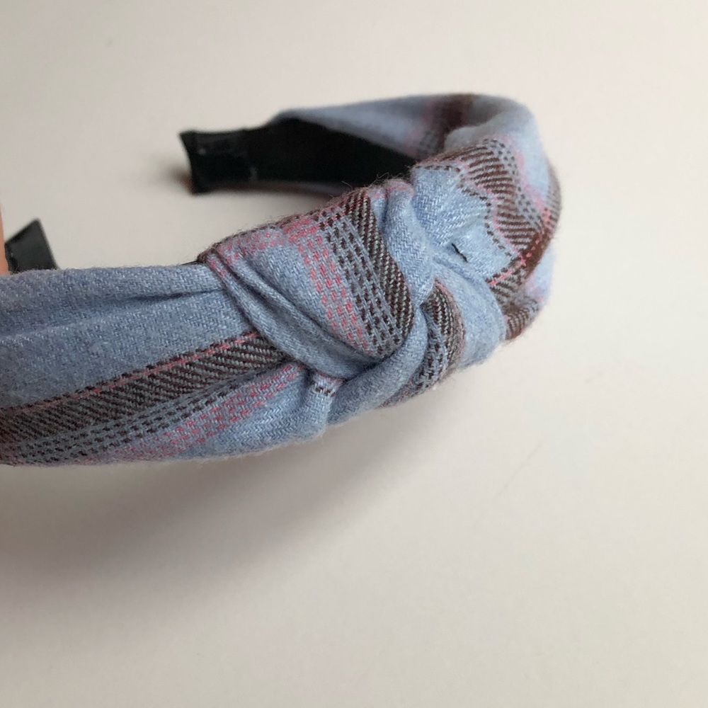 Plaid Top Knot Headband
